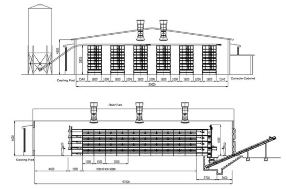 ISO Broiler Hühnerkäfig-System