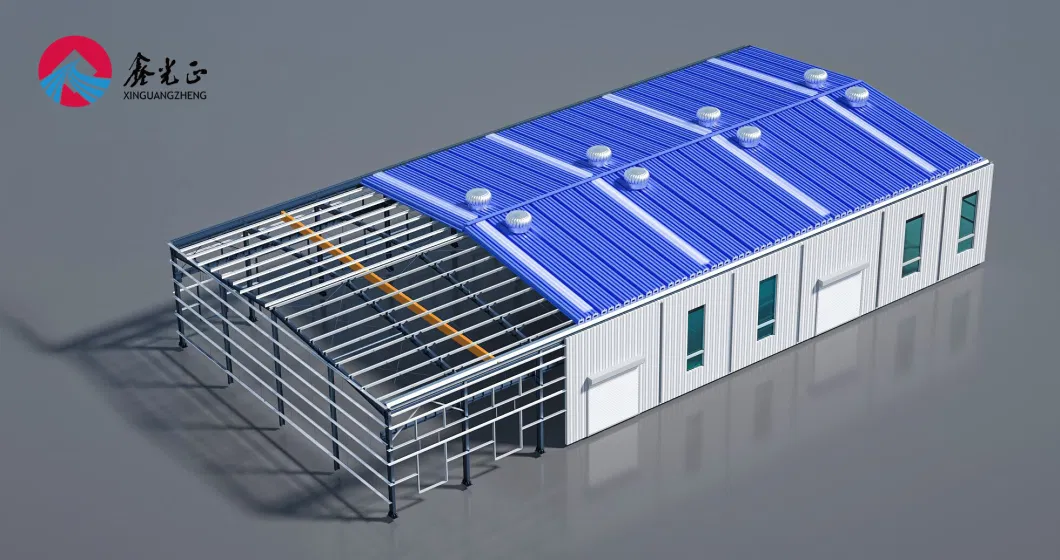 100% recycelte Stahlkonstruktion Gebäude Lager mit flexiblen Layout 0